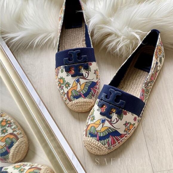 TORY BURCH Weston Flat Espadrille  Promised Land/Royal Navy 57785 Size 8 - Picture 10 of 10